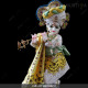 ISKCON Pure White Krishna Radha Marble Statue Pure Handmade  With Handwork Clothes 