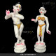 ISKCON 12 Inch White Radha Krishna Marble Statue Pure Handmade  