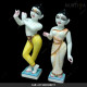 ISKCON Pure White Krishna Radha Marble Statue Pure Handmade  With Painted Saree 