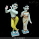 ISKCON Pure White Krishna Radha Marble Statue Pure Handmade  With Painted Saree 