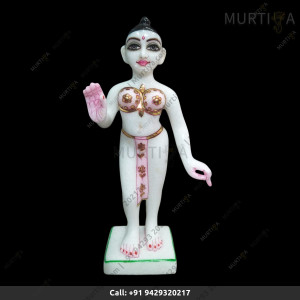 ISKCON Makrana Pure White Radha Krishna Marble Statue Pure Handmade With Painted Clothes Buy Online - Murtiya