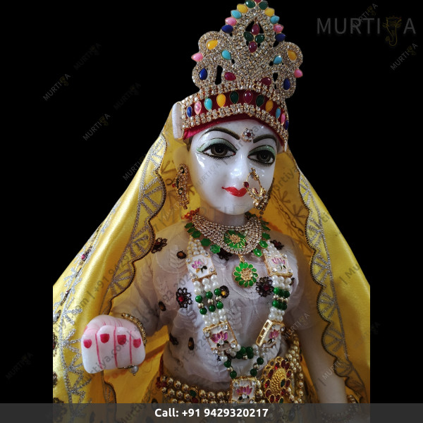 ISKCON Handmade Radha Ji With Clothe In Marble Statue ISKCON Handmade Radha Ji With Clothe In Marble Statue