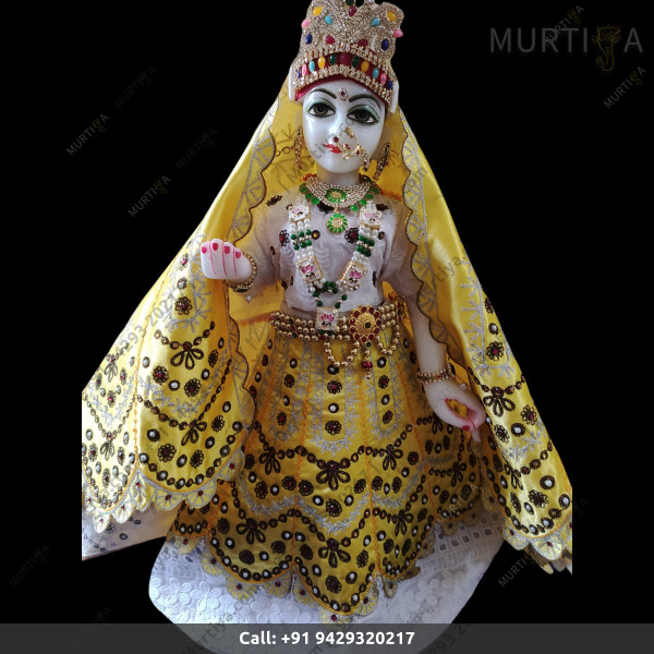 ISKCON Handmade Radha Ji With Clothe In Marble Statue ISKCON Handmade Radha Ji With Clothe In Marble Statue