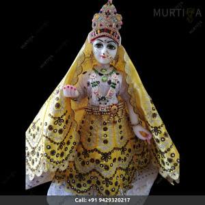 ISKCON Handmade Radha Ji With Clothe In Marble Statue Buy Online - Murtiya