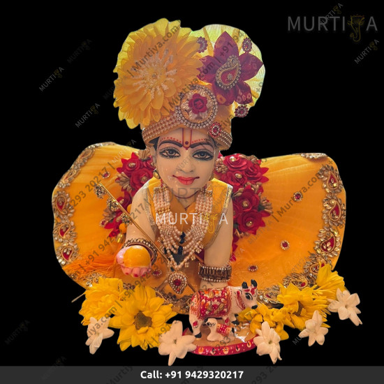 Marble Laddu Gopal with Clothes