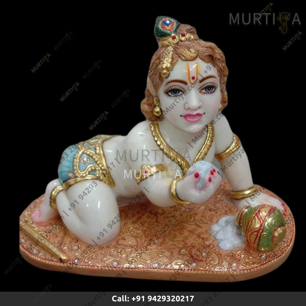 Marble Laddu Gopal with Makhan Marble Laddu Gopal with Makhan