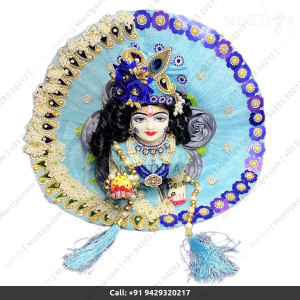 White Big Size Laddu Gopal Marble Murti with clothe jewellery for Home-Office-Temple