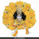 White Laddu Gopal Marble Murti with Yellow cloth jewellery for Home Office Temple