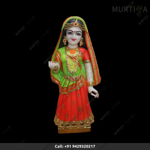 Buy Beautiful Marble Fully Painted Radha Ji Online | Murtiya.com