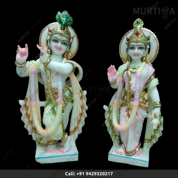 Painted Marble Radha Krishna Painted Marble Radha Krishna