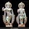Painted Marble Radha Krishna Multi colored