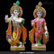 Painted Marble Radha Krishna ji Dark Colored and Duppatta