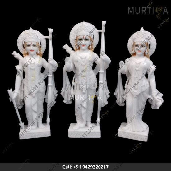 Marble Ram Ji Laxman Ji And Sita Mata Pure White