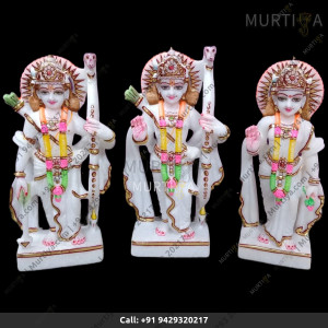 Buy online Pure Marble Ram Ji, Laxman Ji, and Sita Mata for Home Temple | Murtiya.com