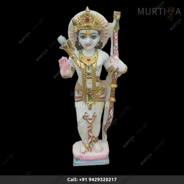 Marble Ram Ji On Lotus Base Marble Ram Ji On Lotus Base