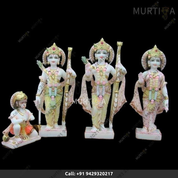 Marble Ramdarbar With Light Painted Clothes Marble Ramdarbar With Light Painted Clothes