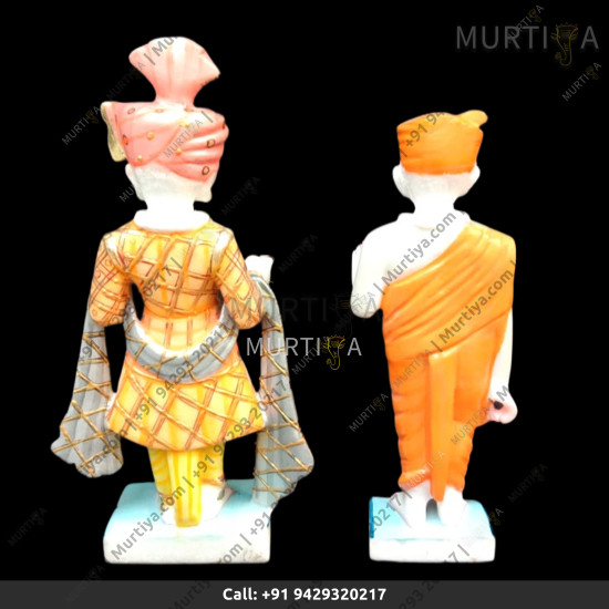 Akshar Purushottam and Gunitanand Swami Pure Marble 