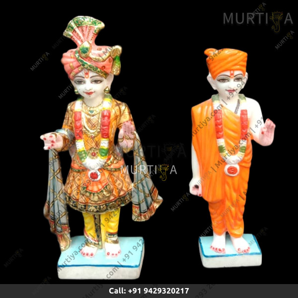 Pure Marble Akshar Purushottam and Gunitanand Swami Pure Marble Akshar Purushottam and Gunitanand Swami