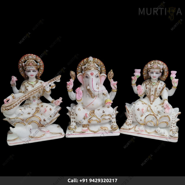 Marble Ganesh Ji Laxmi Ji Saraswati Ji Marble Ganesh Ji Laxmi Ji Saraswati Ji