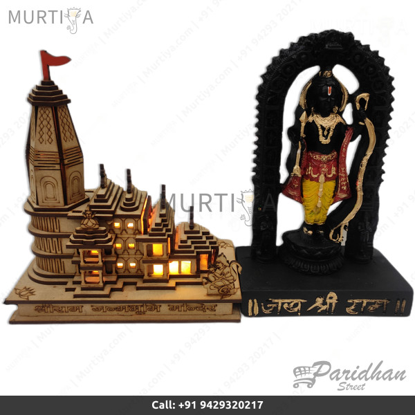 Ram Lalla Made with Resin with Ram temple with High Quality and full detailing best for Home office temple | Murtiya Ram Lalla Made with Resin with Ram temple with High Quality and full detailing best for Home office temple | Murtiya