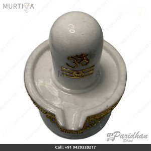 12 Pure White Marble Shiv Lingam with Snake Pure Handmade Buy online White | Marble Shivling Statue  - Murtiya